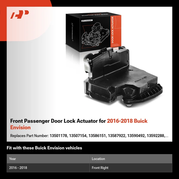 Front Passenger Door Lock Actuator for 2016-2018 Buick Envision