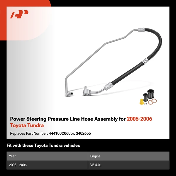 Power Steering Pressure Line Hose Assembly for 2005-2006 Toyota Tundra