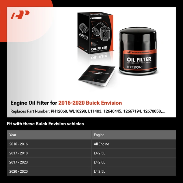 Engine Oil Filter for 2016-2020 Buick Envision