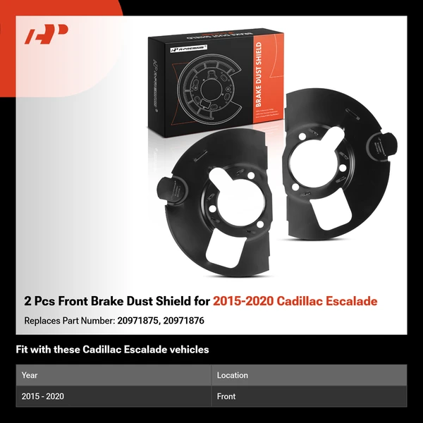 2 Pcs Front Brake Dust Shield for 2015-2020 Cadillac Escalade