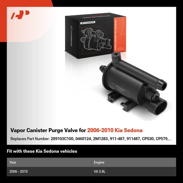 Vapor Canister Purge Valve for 2006-2010 Kia Sedona