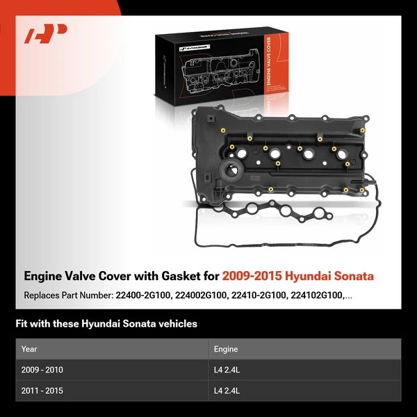Engine Valve Cover with Gasket for 2009-2015 Hyundai Sonata