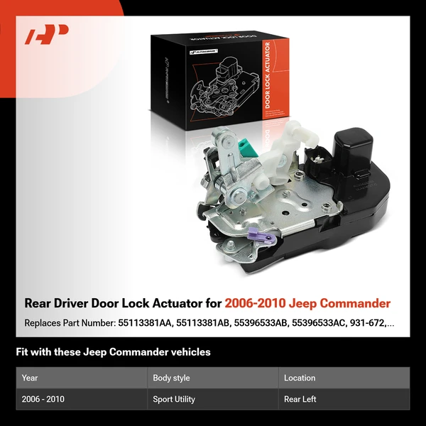 Rear Driver Door Lock Actuator for 2006-2010 Jeep Commander