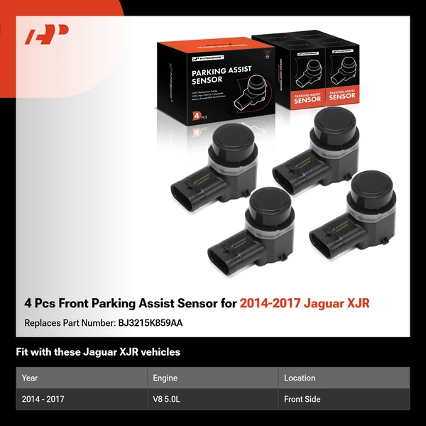 4 Pcs Front Parking Assist Sensor for 2014-2017 Jaguar XJR