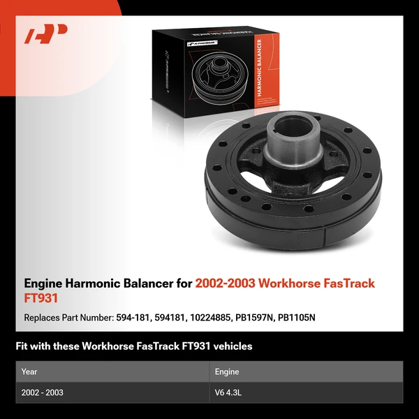 Engine Harmonic Balancer for 2002-2003 Workhorse FasTrack FT931