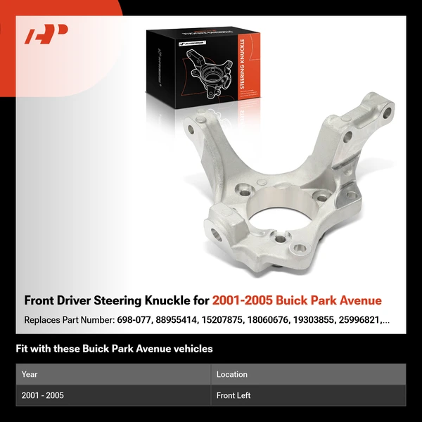 Front Driver Steering Knuckle for 2001-2005 Buick Park Avenue