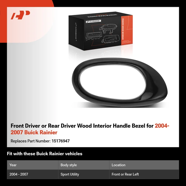 Front Driver or Rear Driver Wood Interior Handle Bezel for 2004-2007 Buick Rainier