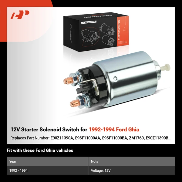 12V Starter Solenoid Switch for 1992-1994 Ford Ghia