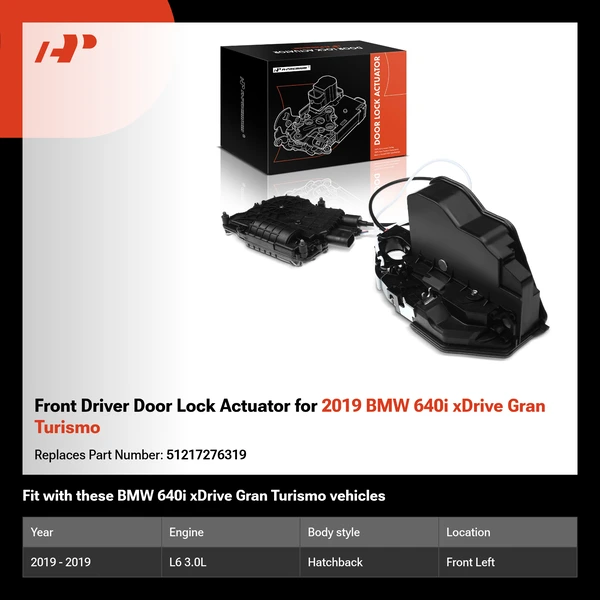 Front Driver Door Lock Actuator for 2019 BMW 640i xDrive Gran Turismo