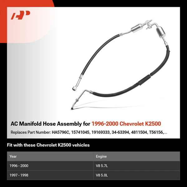 AC Manifold Hose Assembly for 1996-2000 Chevrolet K2500
