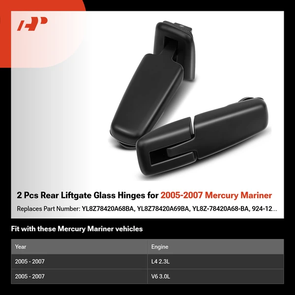 2 Pcs Rear Liftgate Glass Hinges for 2005-2007 Mercury Mariner