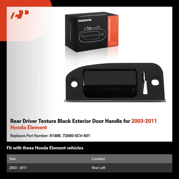 Rear Driver Texture Black Exterior Door Handle for 2003-2011 Honda Element