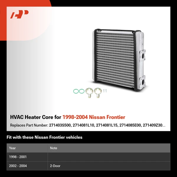 HVAC Heater Core for 1998-2004 Nissan Frontier
