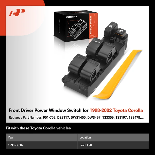 Front Driver Power Window Switch for 1998-2002 Toyota Corolla