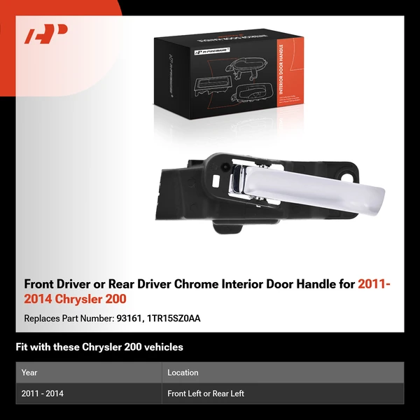 Front Driver or Rear Driver Chrome Interior Door Handle for 2011-2014 Chrysler 200