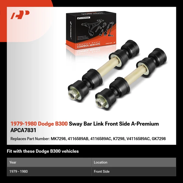 1979-1980 Dodge B300 Sway Bar Link Front Side A-Premium APCA7831