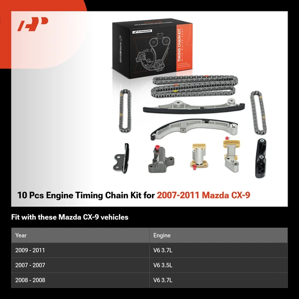 10 Pcs Engine Timing Chain Kit for 2007-2011 Mazda CX-9