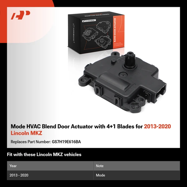 Mode HVAC Blend Door Actuator with 4+1 Blades for 2013-2020 Lincoln MKZ
