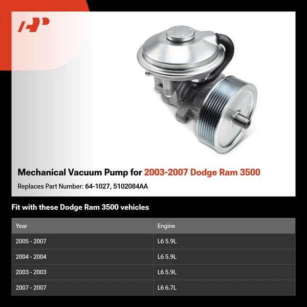 Mechanical Vacuum Pump for 2003-2007 Dodge Ram 3500