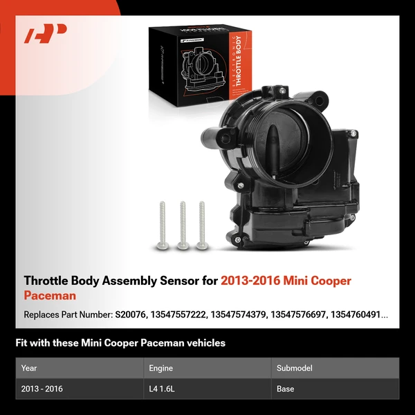 Throttle Body Assembly Sensor for 2013-2016 Mini Cooper Paceman