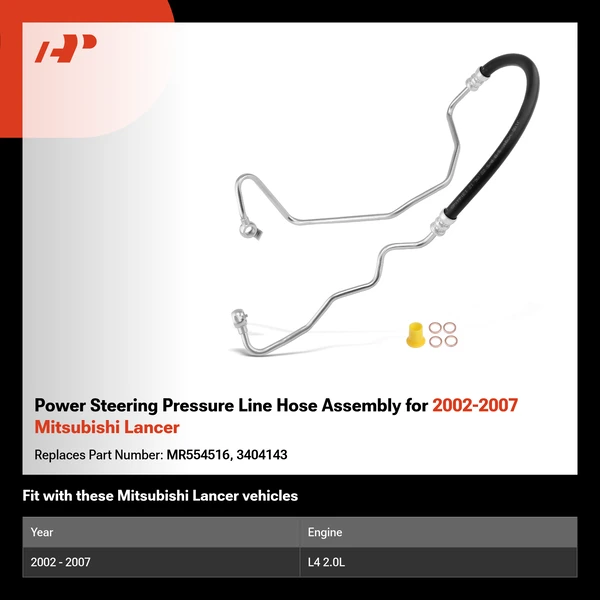 Power Steering Pressure Line Hose Assembly for 2002-2007 Mitsubishi Lancer