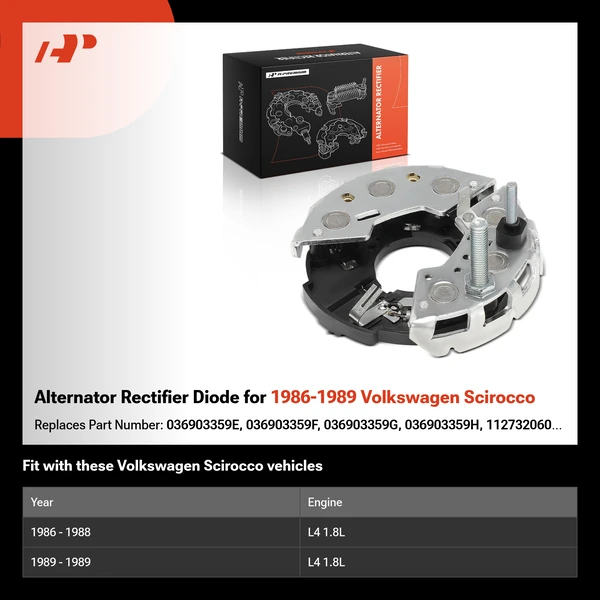 Alternator Rectifier Diode for 1986-1989 Volkswagen Scirocco