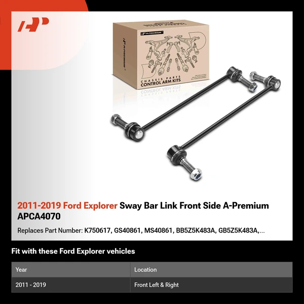2011-2019 Ford Explorer Sway Bar Link Front Side A-Premium APCA4070