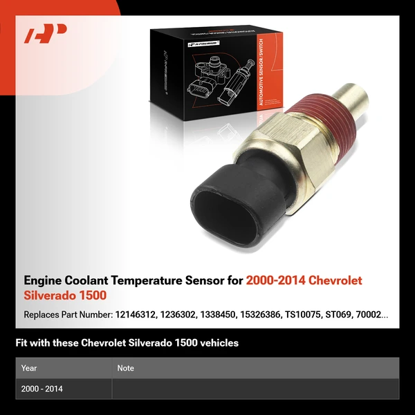 Engine Coolant Temperature Sensor for 2000-2014 Chevrolet Silverado 1500