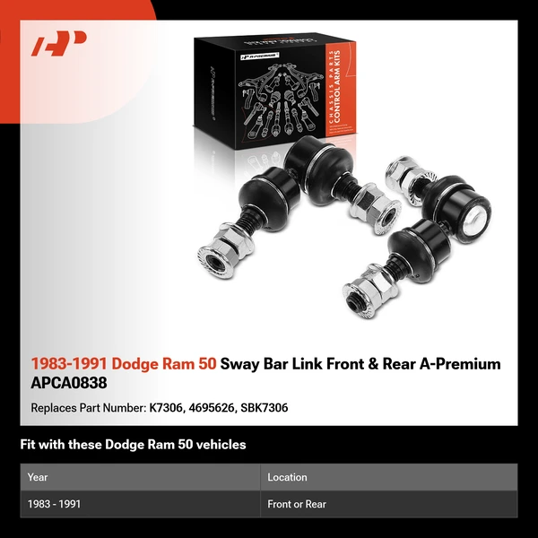 1983-1991 Dodge Ram 50 Sway Bar Link Front & Rear A-Premium APCA0838
