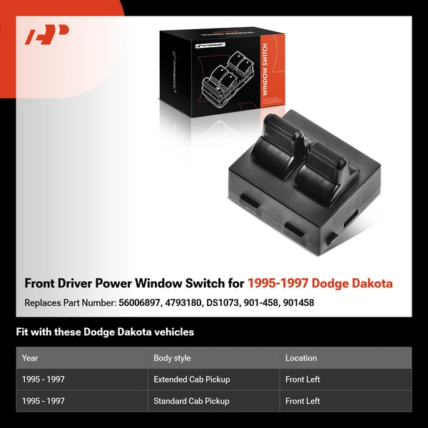 Front Driver Power Window Switch for 1995-1997 Dodge Dakota