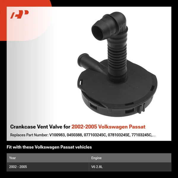 Crankcase Vent Valve for 2002-2005 Volkswagen Passat