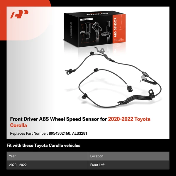 Front Driver ABS Wheel Speed Sensor for 2020-2022 Toyota Corolla