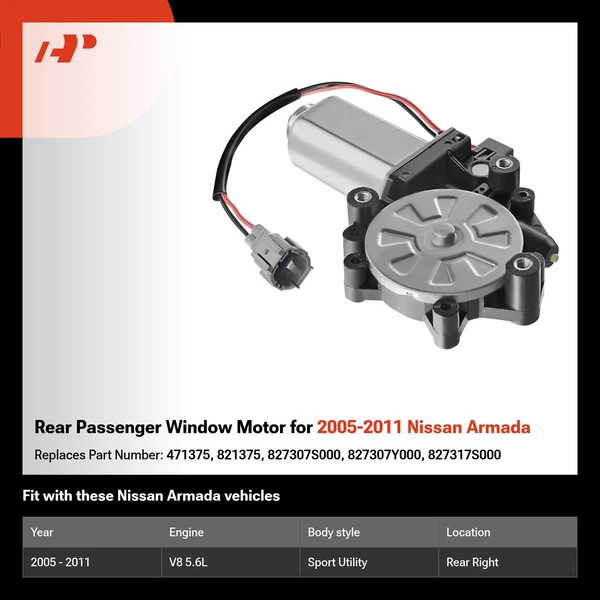 Rear Passenger Window Motor for 2005-2011 Nissan Armada