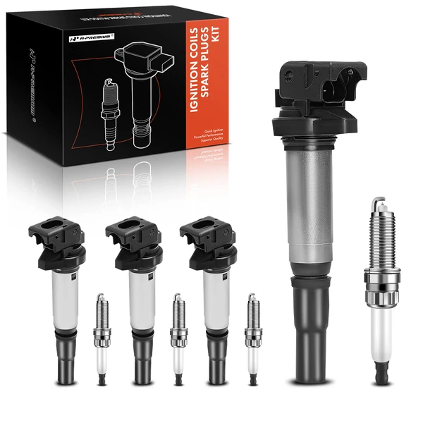 2013-2016 Mini Cooper Paceman Ignition Coil and Spark Plug Kit Set of 8 Iridium Series, 3-Blade Terminal A-Premium APIC0794