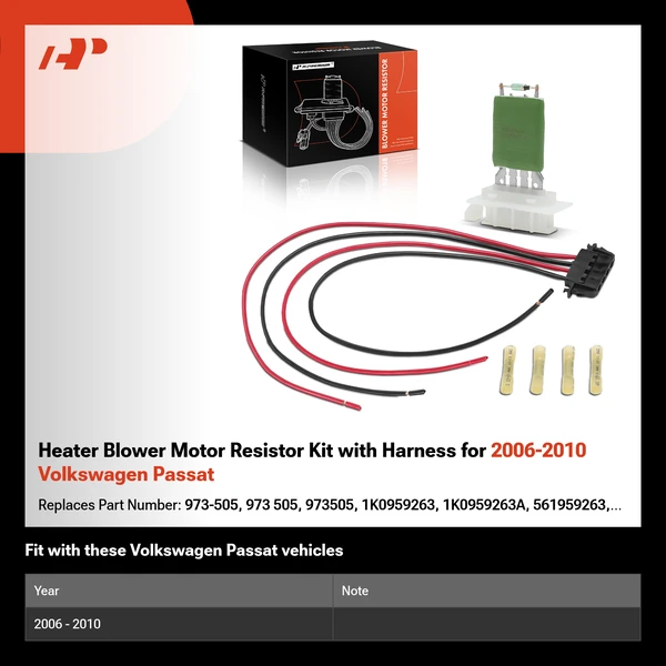 Heater Blower Motor Resistor Kit with Harness for 2006-2010 Volkswagen Passat