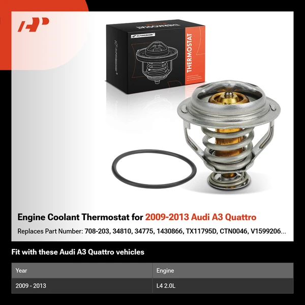 Engine Coolant Thermostat for 2009-2013 Audi A3 Quattro
