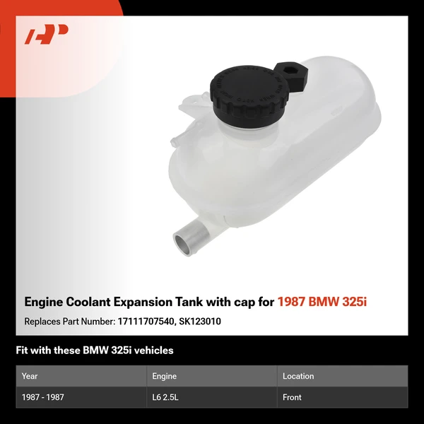 Engine Coolant Expansion Tank with cap for 1987 BMW 325i