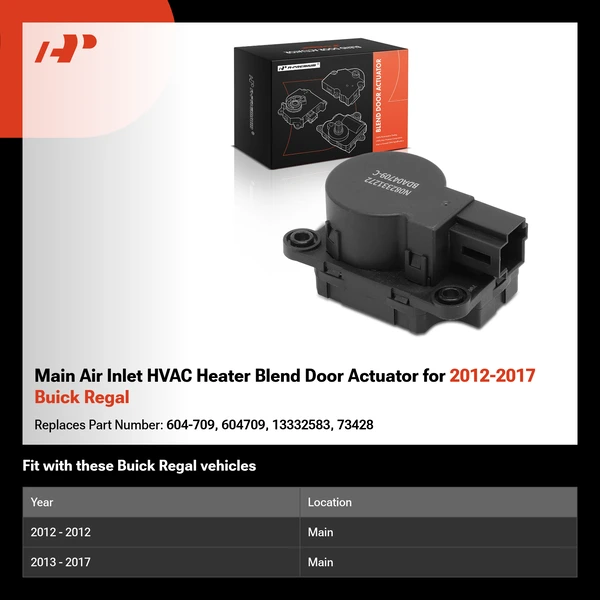 Main Air Inlet HVAC Heater Blend Door Actuator for 2012-2017 Buick Regal