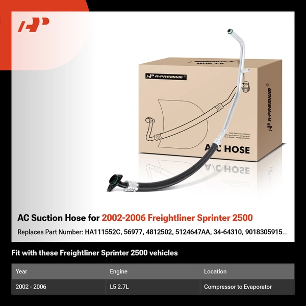 AC Suction Hose for 2002-2006 Freightliner Sprinter 2500