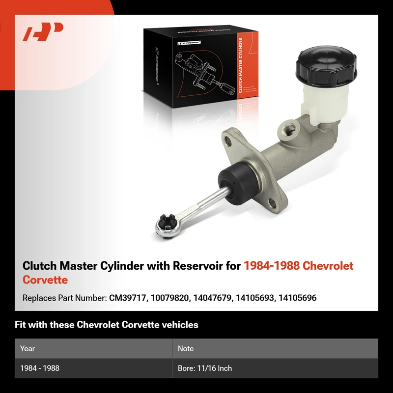 Clutch Master Cylinder with Reservoir for 1984-1988 Chevrolet Corvette