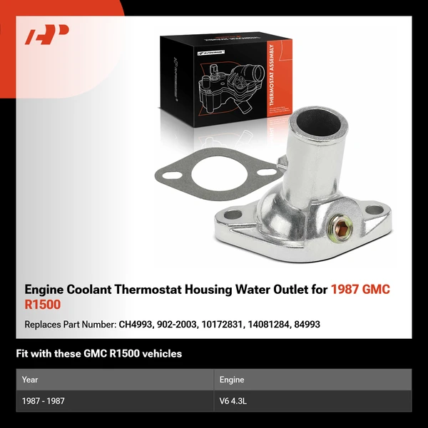 Engine Coolant Thermostat Housing Water Outlet for 1987 GMC R1500