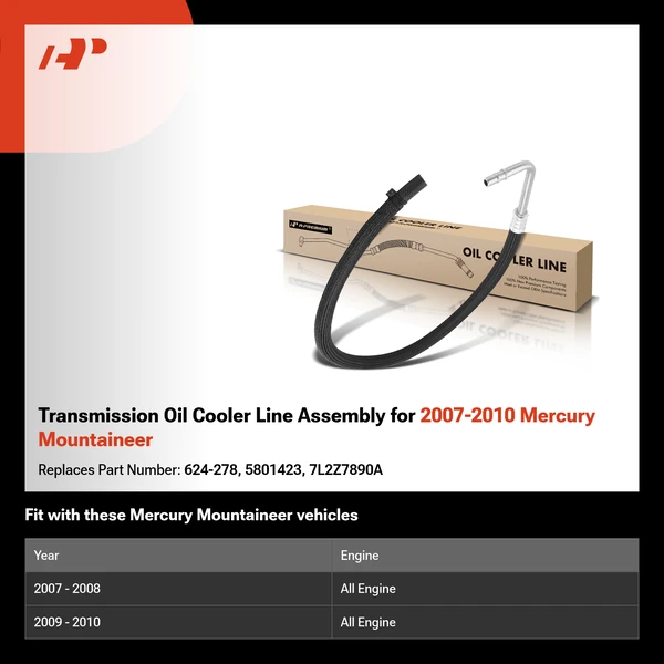 Transmission Oil Cooler Line Assembly for 2007-2010 Mercury Mountaineer