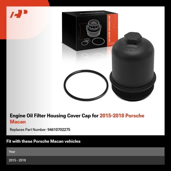 Engine Oil Filter Housing Cover Cap for 2015-2018 Porsche Macan
