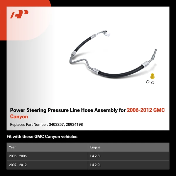 Power Steering Pressure Line Hose Assembly for 2006-2012 GMC Canyon