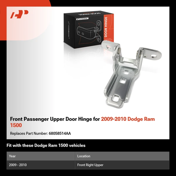 Front Passenger Upper Door Hinge for 2009-2010 Dodge Ram 1500
