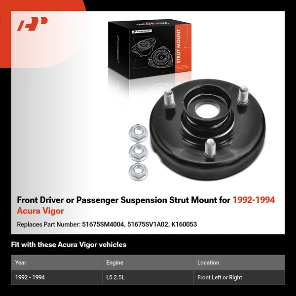 Front Driver or Passenger Suspension Strut Mount for 1992-1994 Acura Vigor
