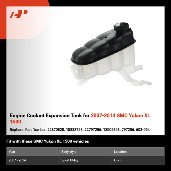 Engine Coolant Expansion Tank for 2007-2014 GMC Yukon XL 1500