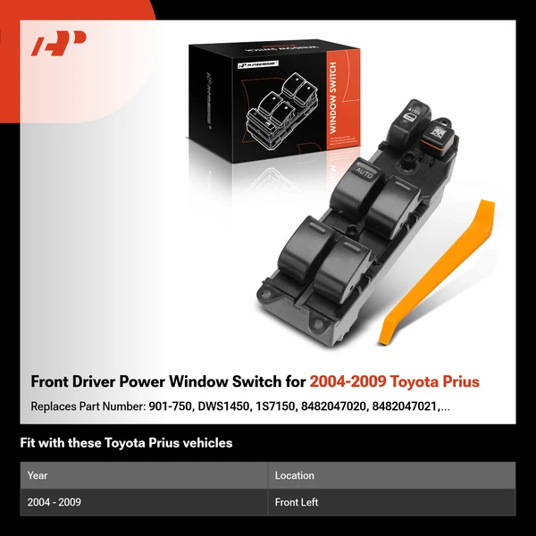 Front Driver Power Window Switch for 2004-2009 Toyota Prius
