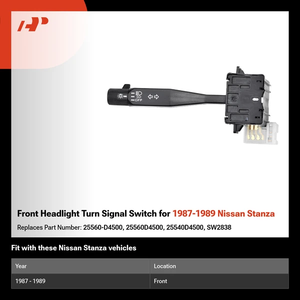 Front Headlight Turn Signal Switch for 1987-1989 Nissan Stanza