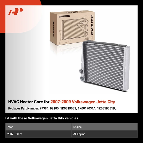 HVAC Heater Core for 2007-2009 Volkswagen Jetta City